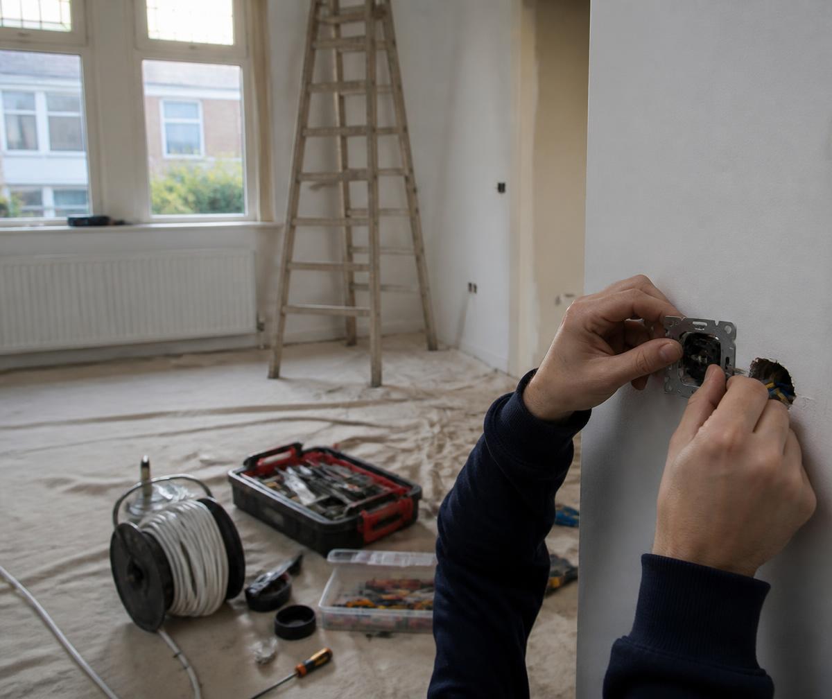 Renovatiewerk en elektra-installatie in een woning in Bakel